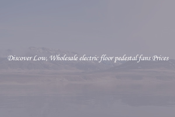 Discover Low, Wholesale electric floor pedestal fans Prices