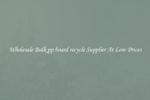 Wholesale Bulk pp board recycle Supplier At Low Prices