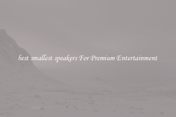 best smallest speakers For Premium Entertainment 