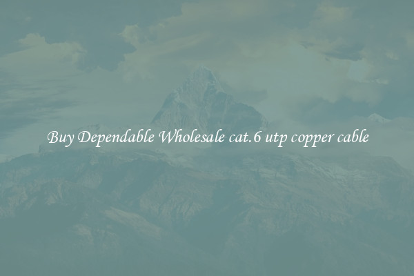 Buy Dependable Wholesale cat.6 utp copper cable