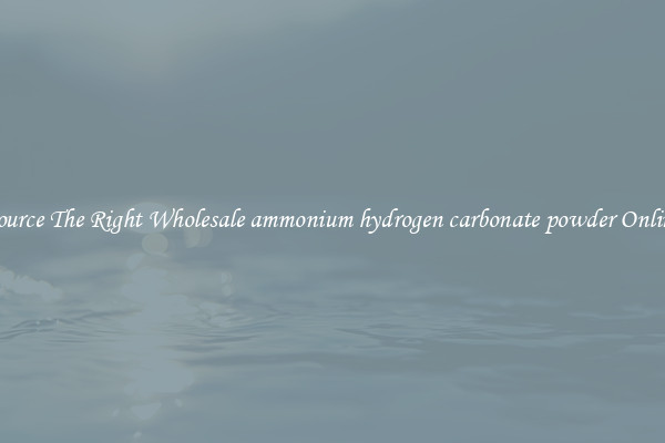 Source The Right Wholesale ammonium hydrogen carbonate powder Online