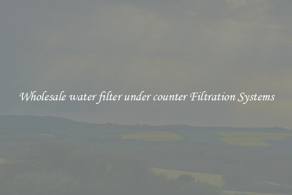 Wholesale water filter under counter Filtration Systems