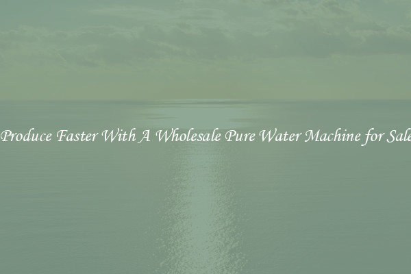 Produce Faster With A Wholesale Pure Water Machine for Sale